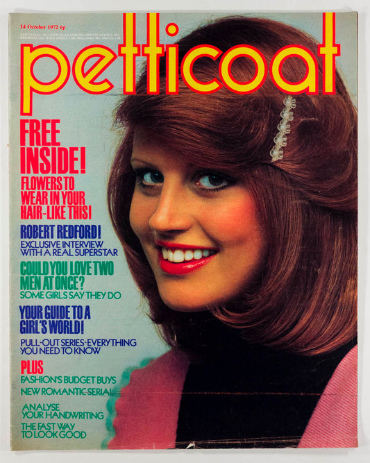 Robert Redford JANICE DICKINSON Petticoat magazine 14 October 1972 vtg