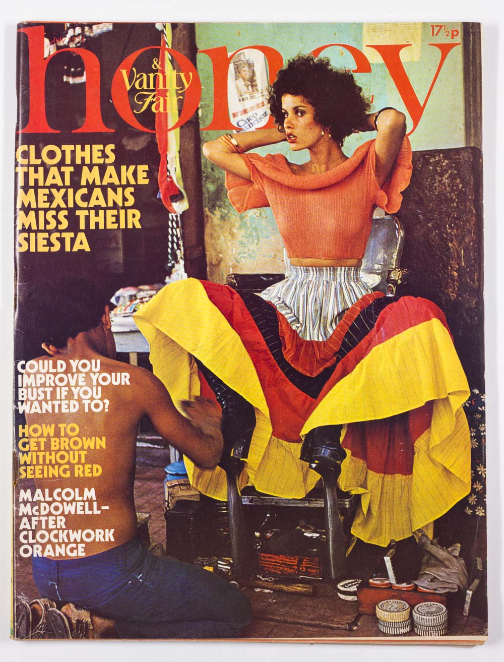 GRANNY TAKES A TRIP Mexico MALCOLM McDOWELL Jeff Beck HONEY magazine July 1973