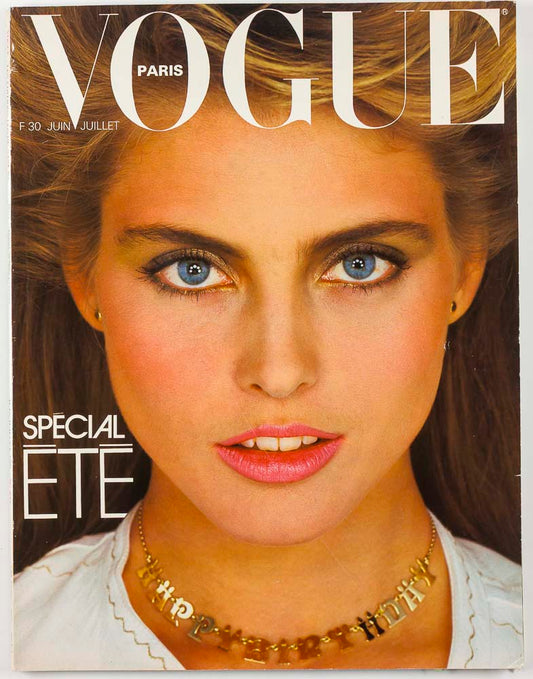 Kim Alexis GUY BOURDIN HAPPY BIRTHDAY NECKLACE Paris Vogue June July 1981