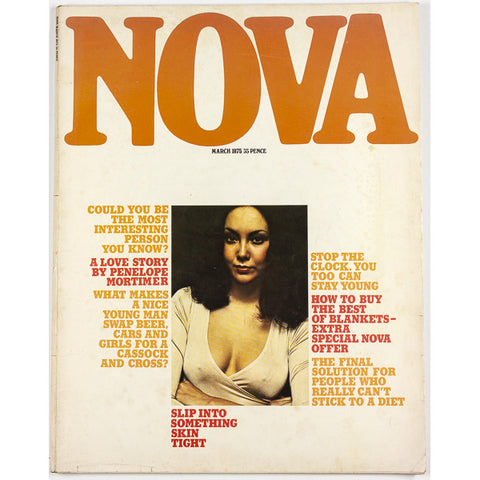HELMUT NEWTON Military Fight MARIE HELVIN Nova magazine March 1975
