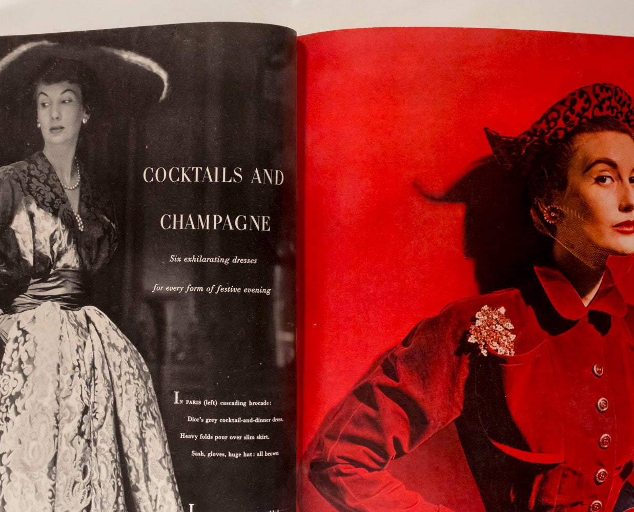 UK VOGUE December 1949 Eugene Berman HORST Dior Junon dress VERTES