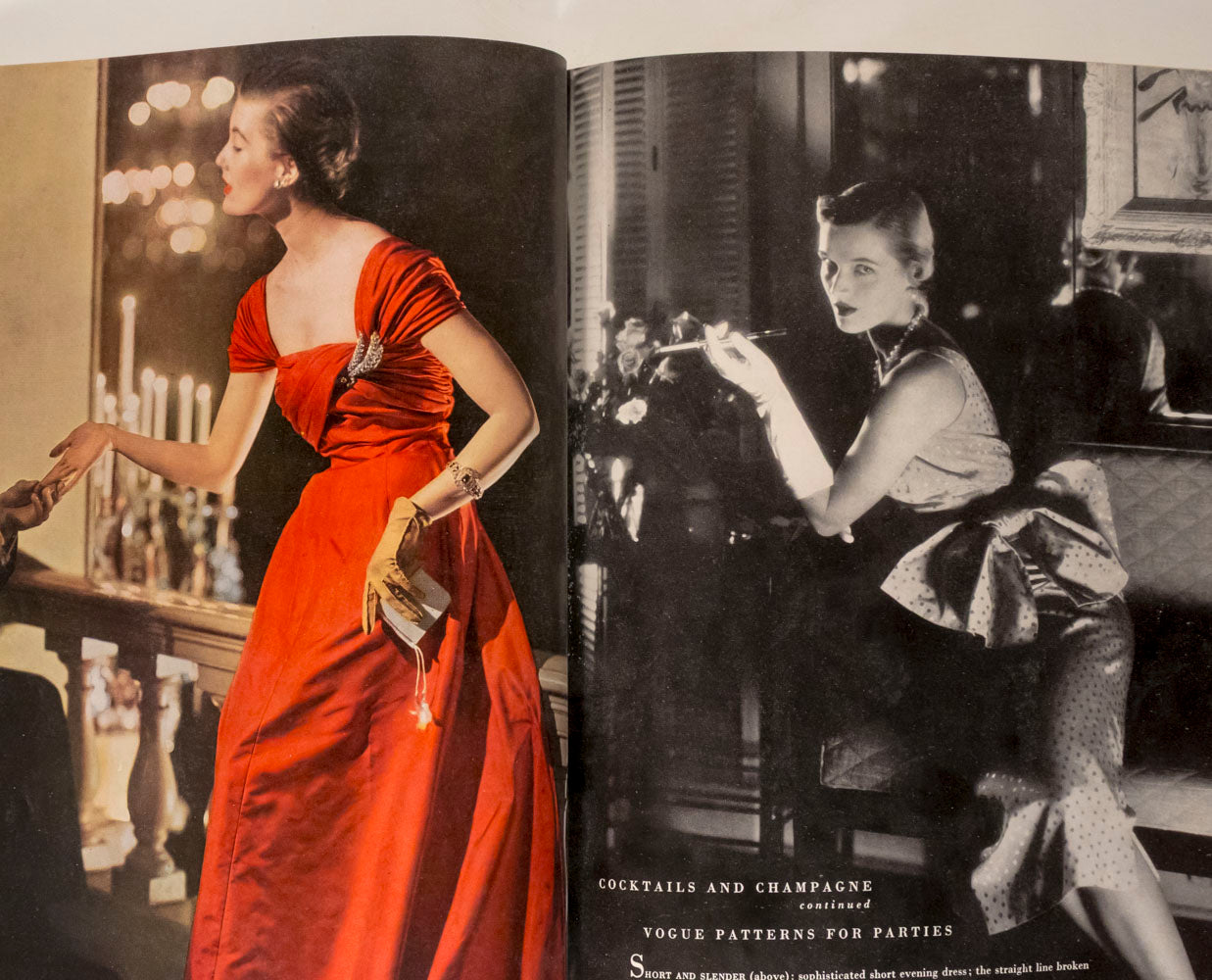 UK VOGUE December 1949 Eugene Berman HORST Dior Junon dress VERTES