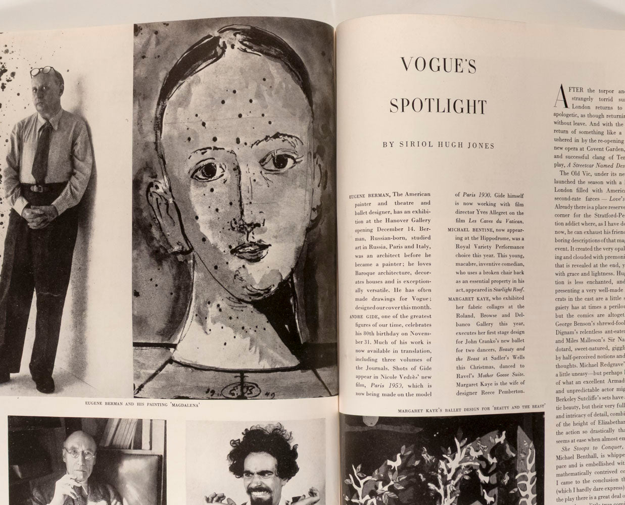 UK VOGUE December 1949 Eugene Berman HORST Dior Junon dress VERTES