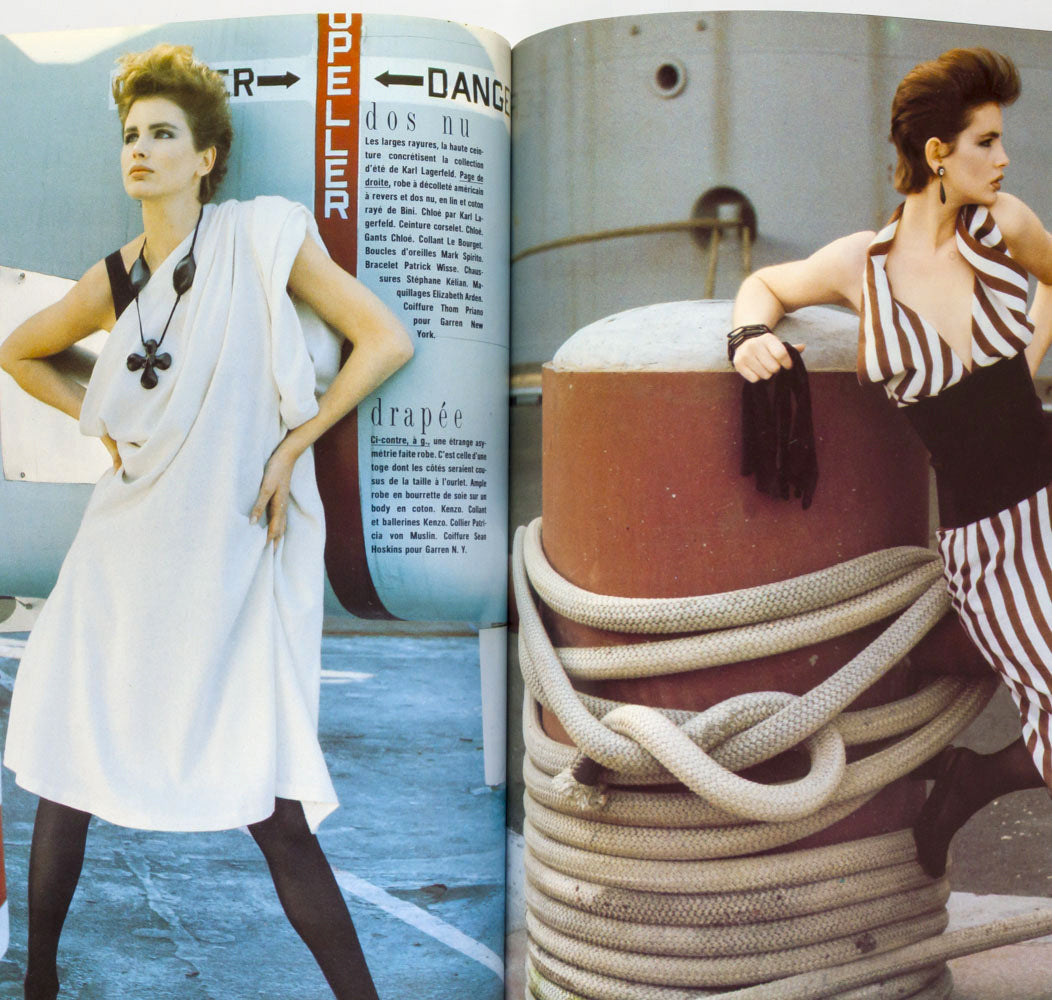 RENEE SIMONSEN Mugler ELLE MacPHERSON Guy Bourdin PARIS VOGUE May 1983