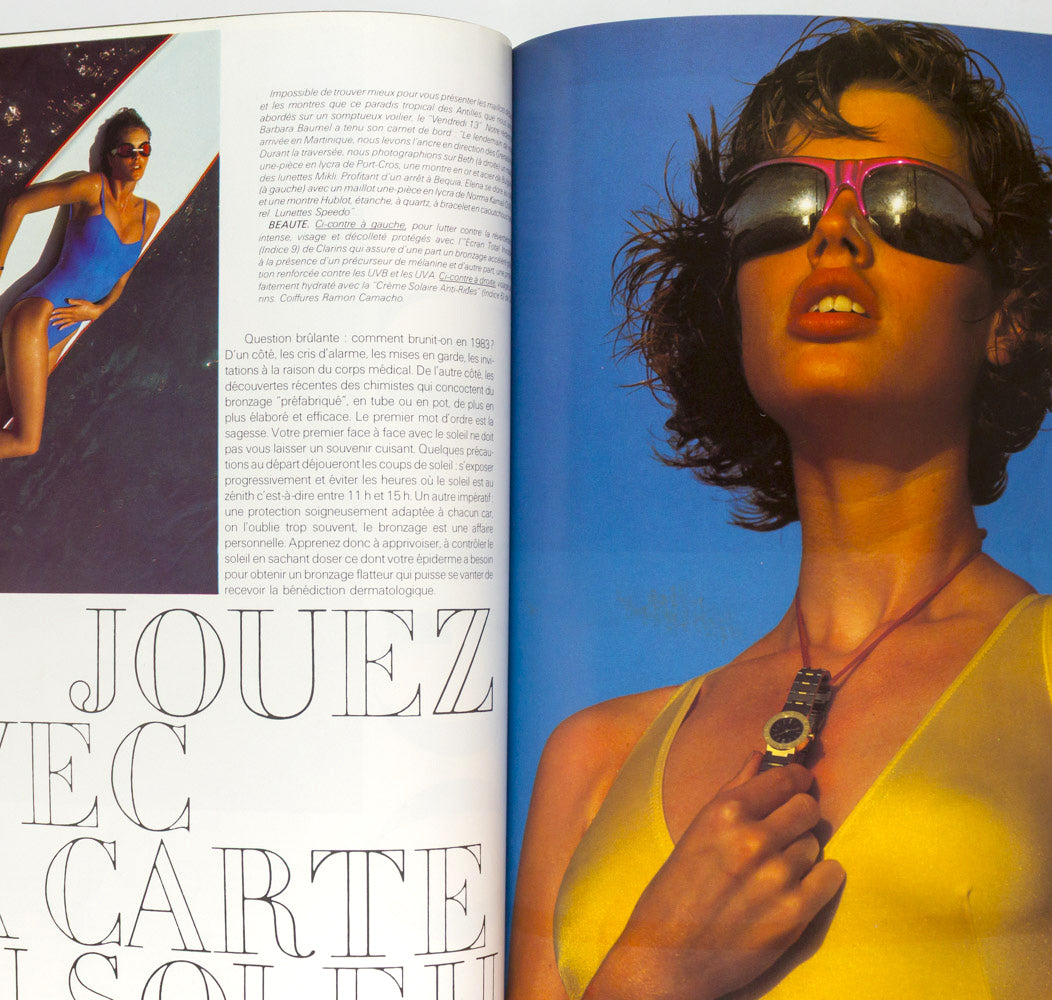 RENEE SIMONSEN Mugler ELLE MacPHERSON Guy Bourdin PARIS VOGUE May 1983