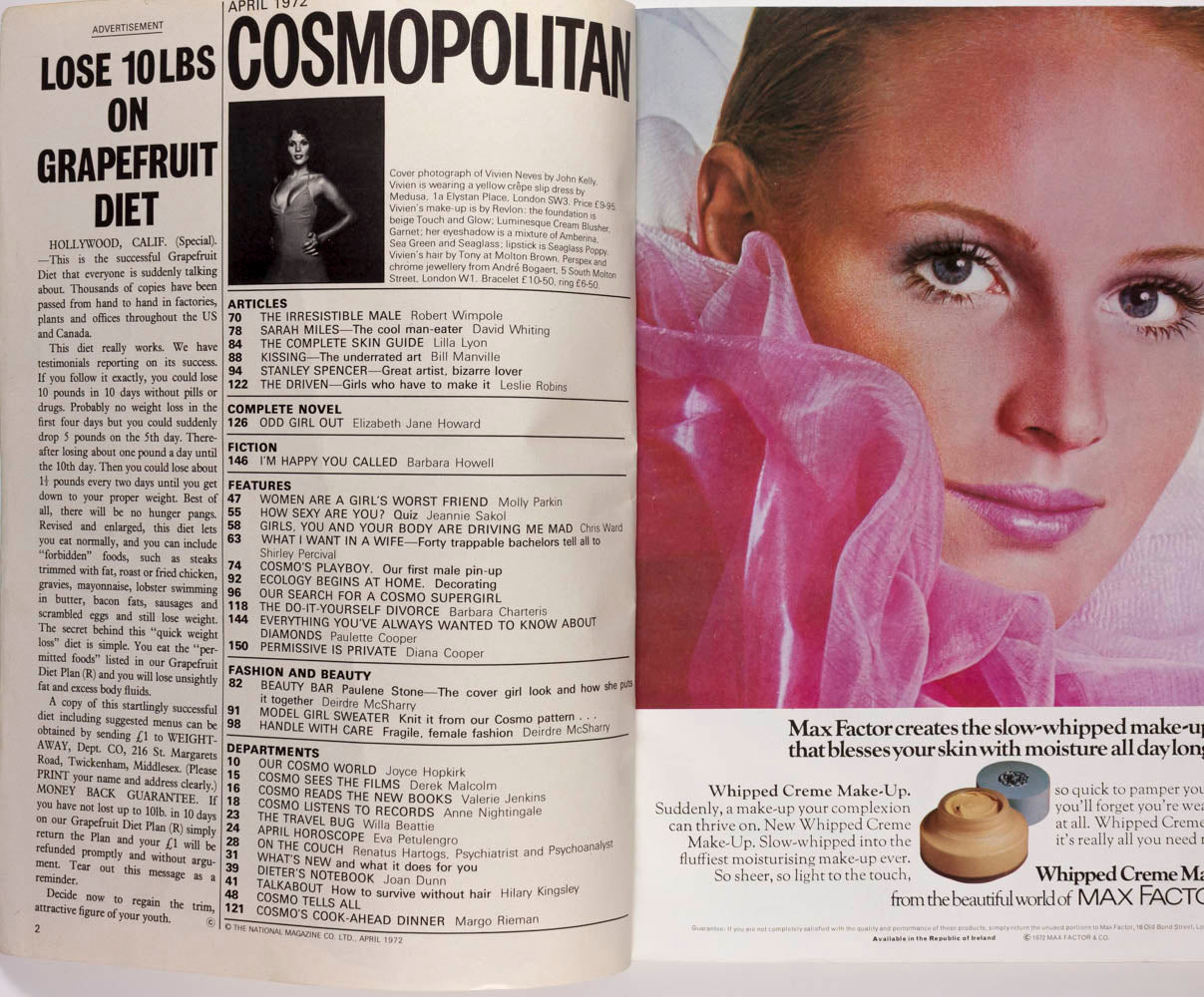 Vivien Neves CHARLOTTE RAMPLING Cosmopolitan magazine No. 2 April 1972