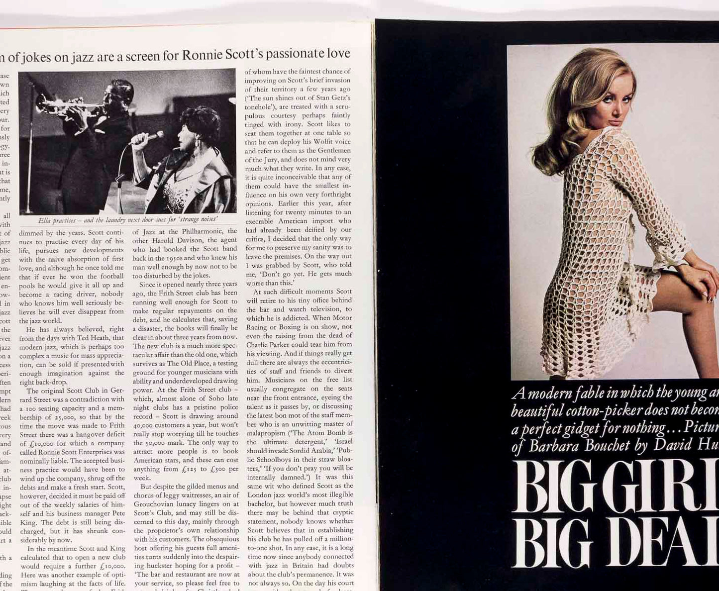 Barbara Bouchet Ronnie Scott Mercenaries Town magazine January 1968