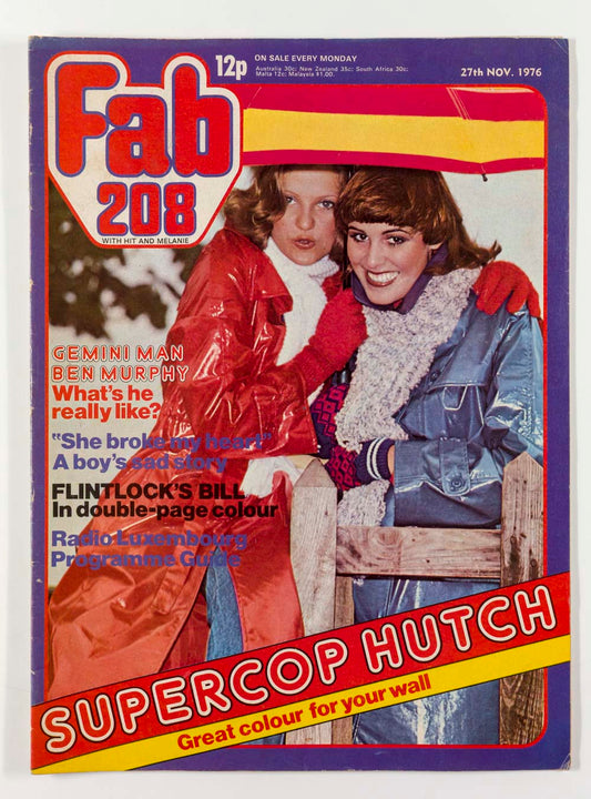DAVID SOUL Ben Murphy JAMES HUNT Fab 208 magazine 27 November 1976 UK