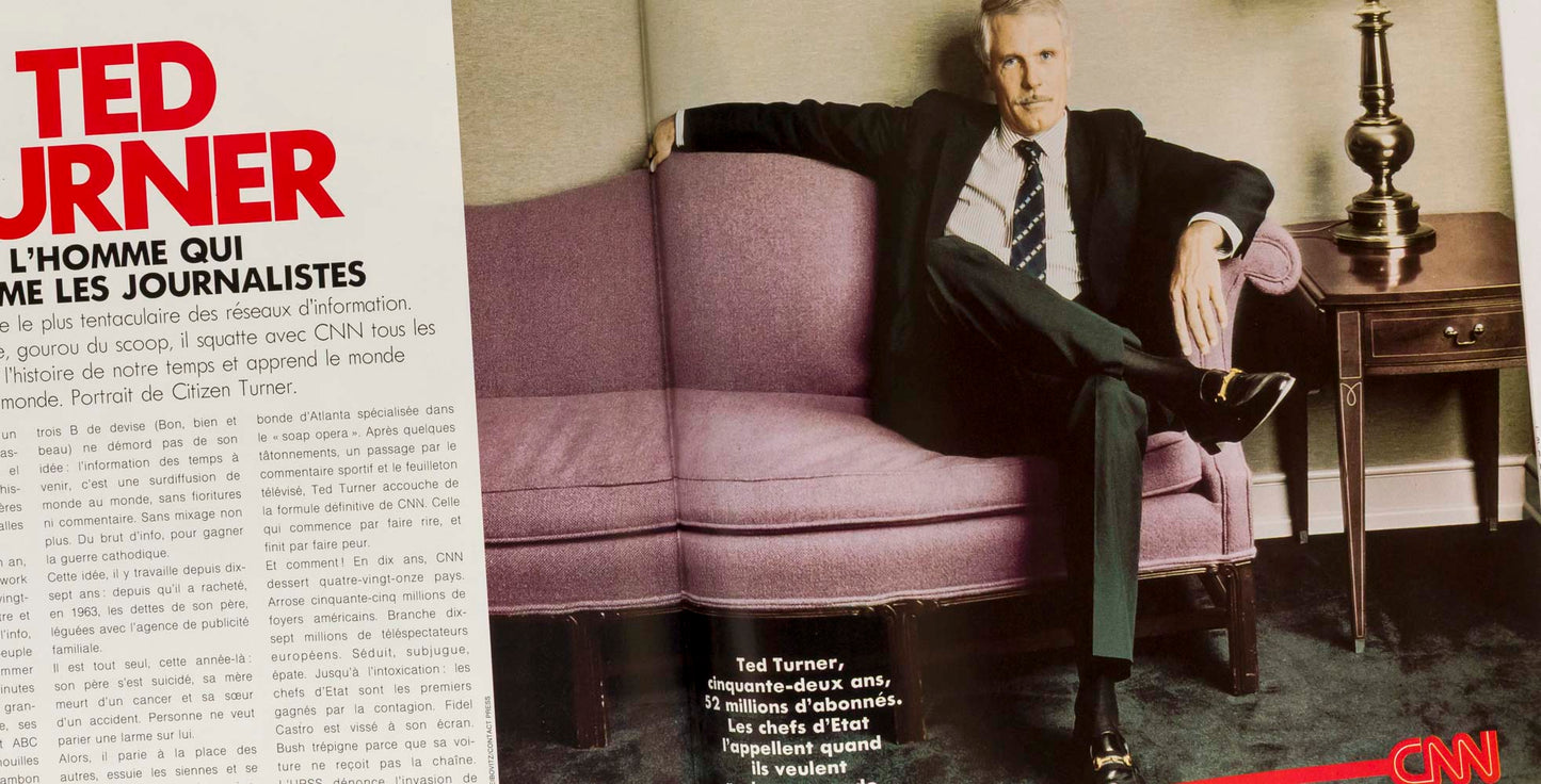 Rene Gruau BELLUCCI Christopher Lambert TED TURNER Madame Figaro 1991