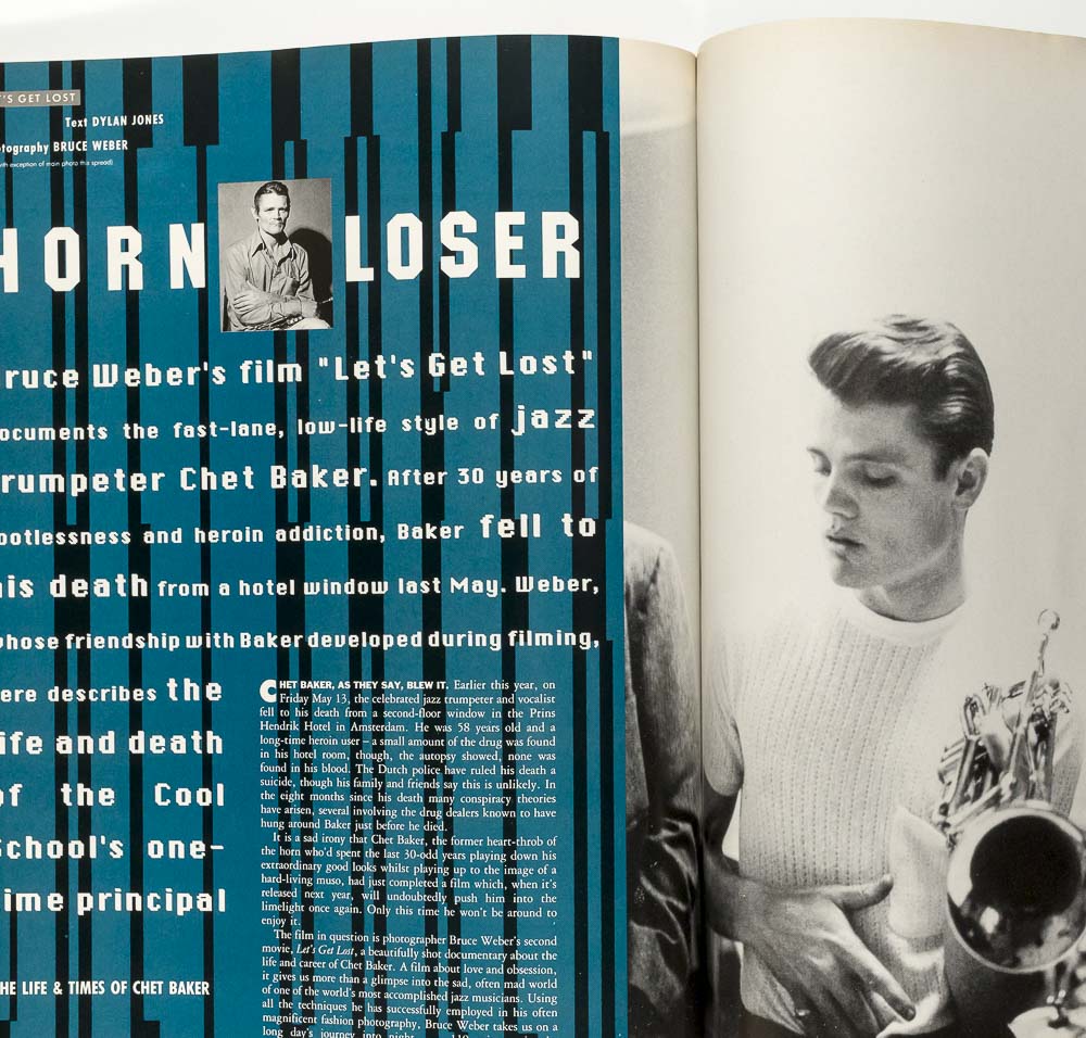 JEAN-PAUL GAULTIER Chet Baker BONO Bruce Weber THE FACE December 1988