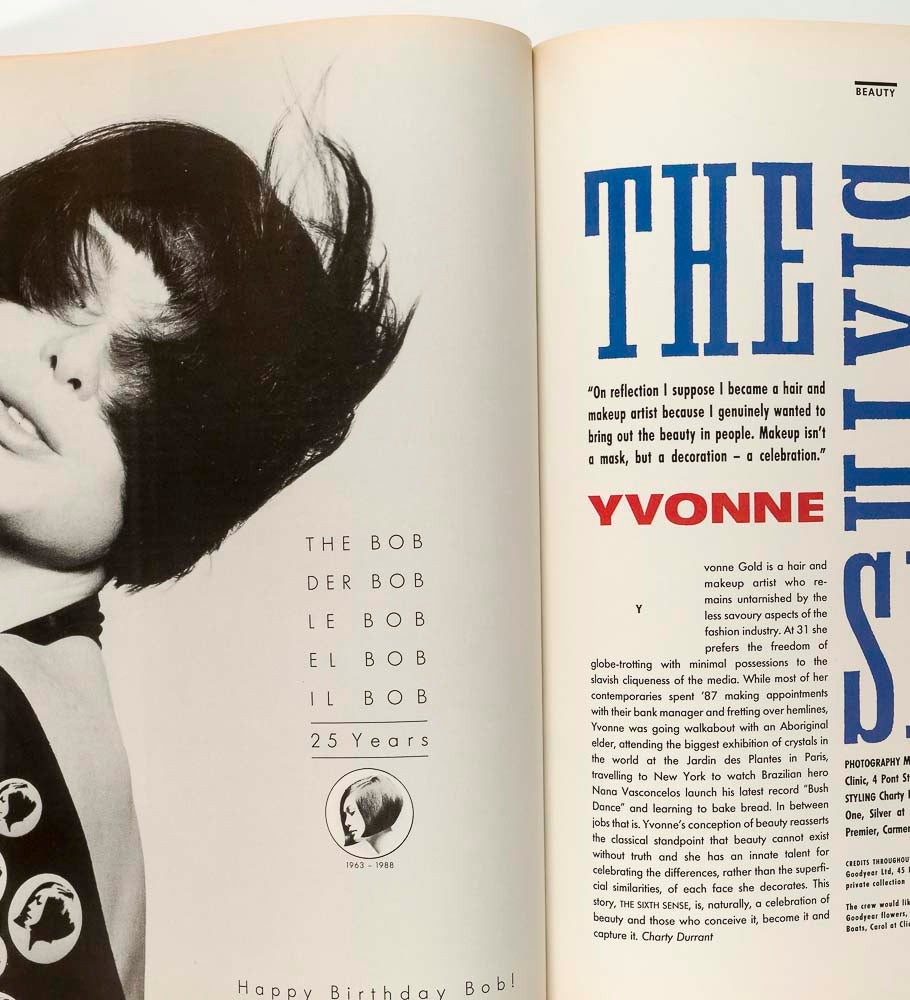 MILLA JOVOVICH Madness ANJELICA HUSTON Robert Marplethorpe THE FACE March 1988