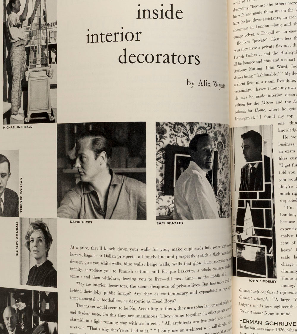 Jean Shrimpton DECORATORS David Hicks UK Harper's Bazaar November 1961