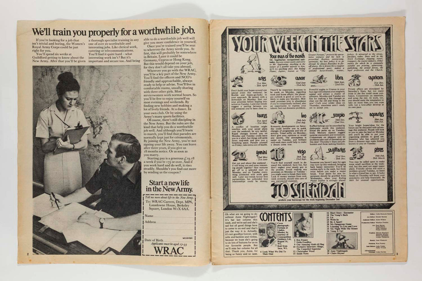 RINGO STARR Anne Nightingale LINDOS Petticoat magazine 1 December 1973