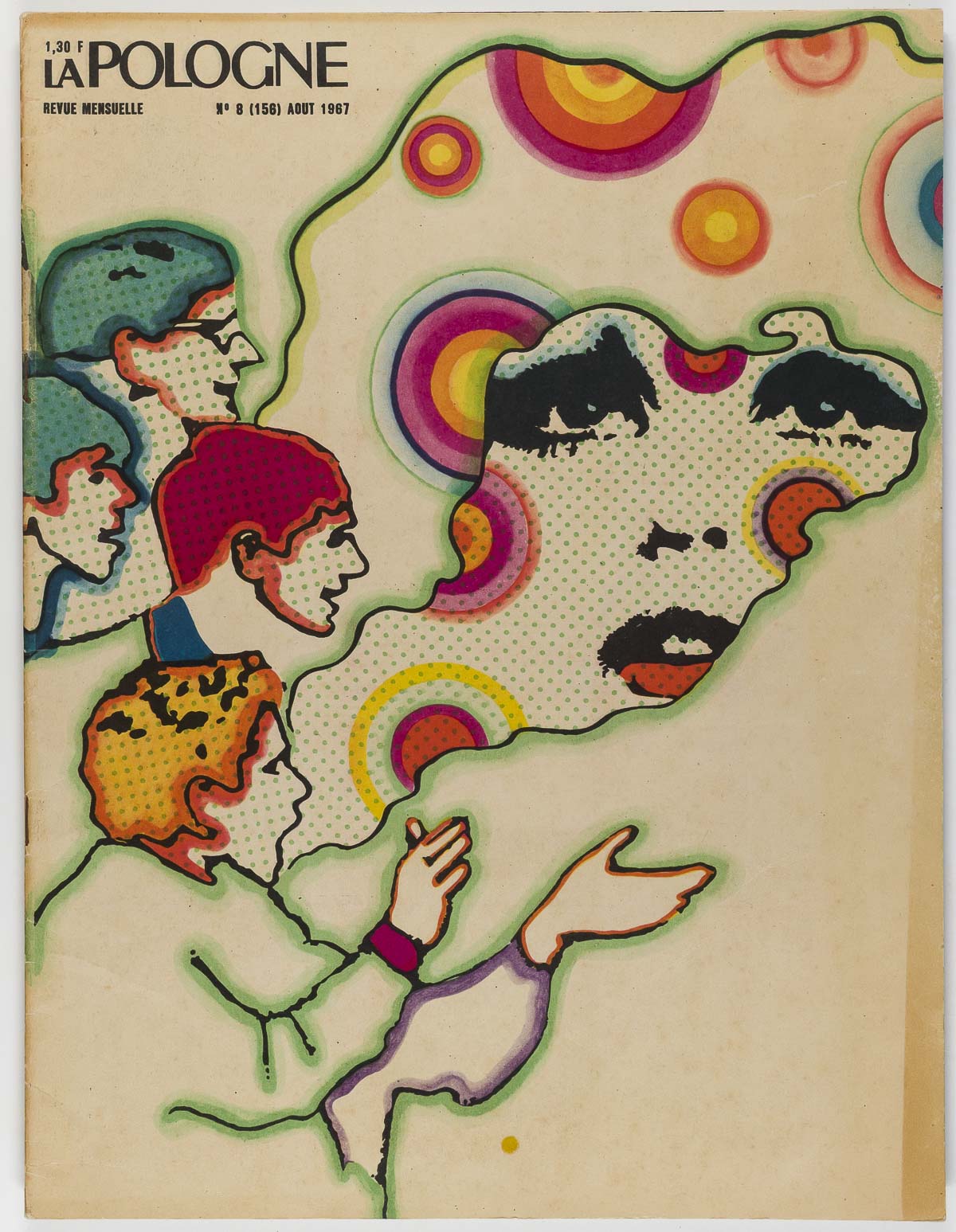 POLAND LA POLAGNE August 1967 Roman Cieslewicz illustrated magazine