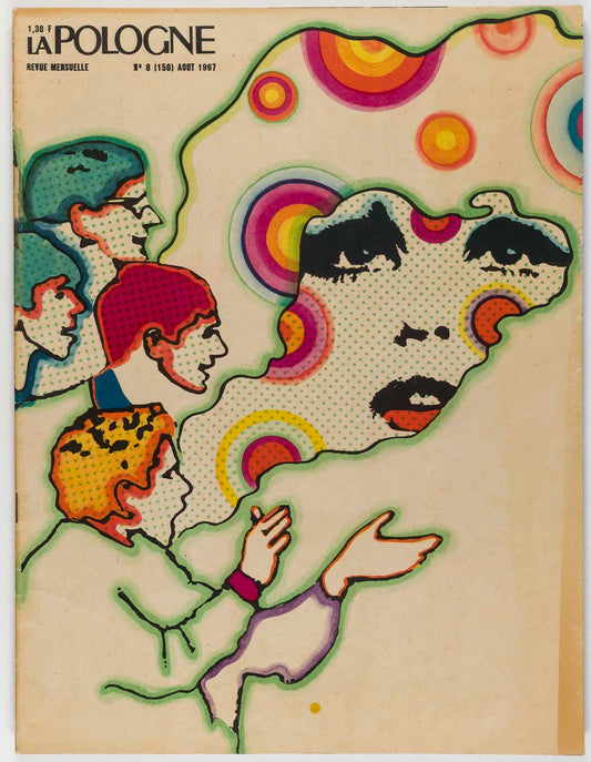 POLAND LA POLAGNE August 1967 Roman Cieslewicz illustrated magazine