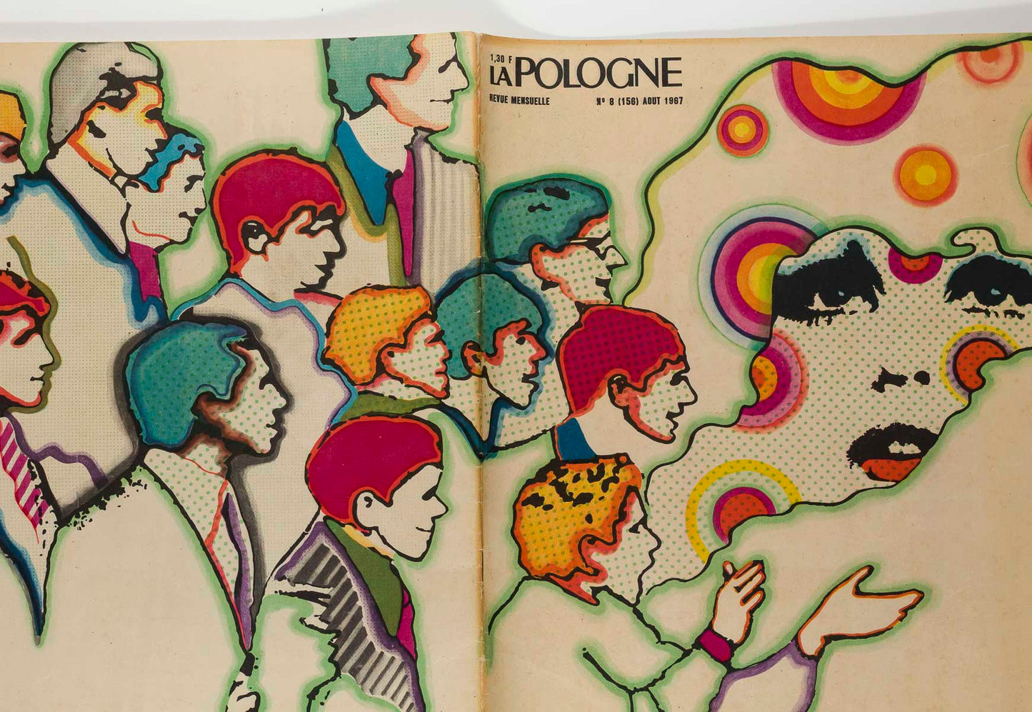 POLAND LA POLAGNE August 1967 Roman Cieslewicz illustrated magazine