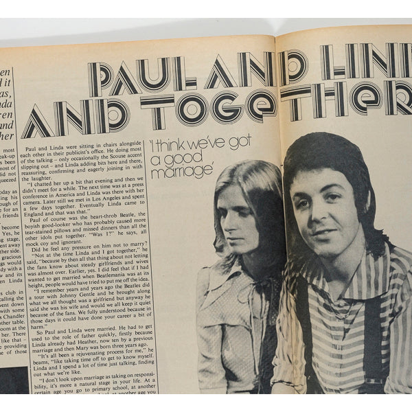 Paul & Linda McCartney interview Petticoat Magazine 17th February 1973