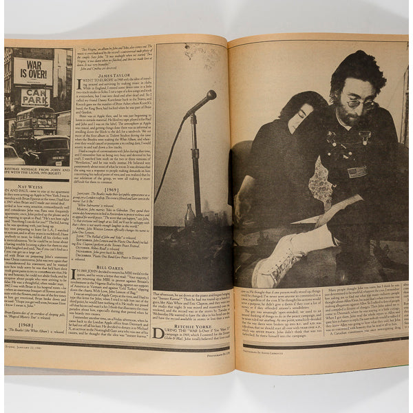 John Lennon & Yoko Ono Annie Leibovitz Rolling Stone 1981 January 22nd