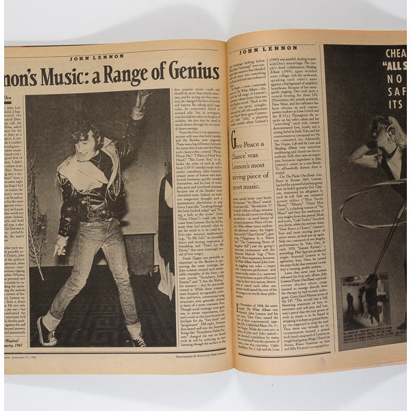 John Lennon & Yoko Ono Annie Leibovitz Rolling Stone 1981 January 22nd