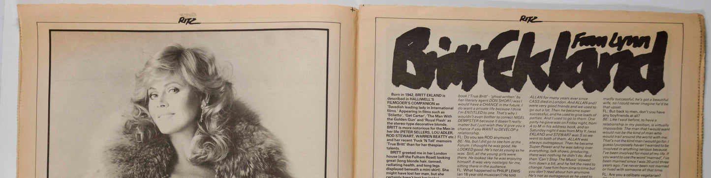 Steve Strange MARIE HELVIN Harrison Ford RITZ magazine 61 1982 Ekland