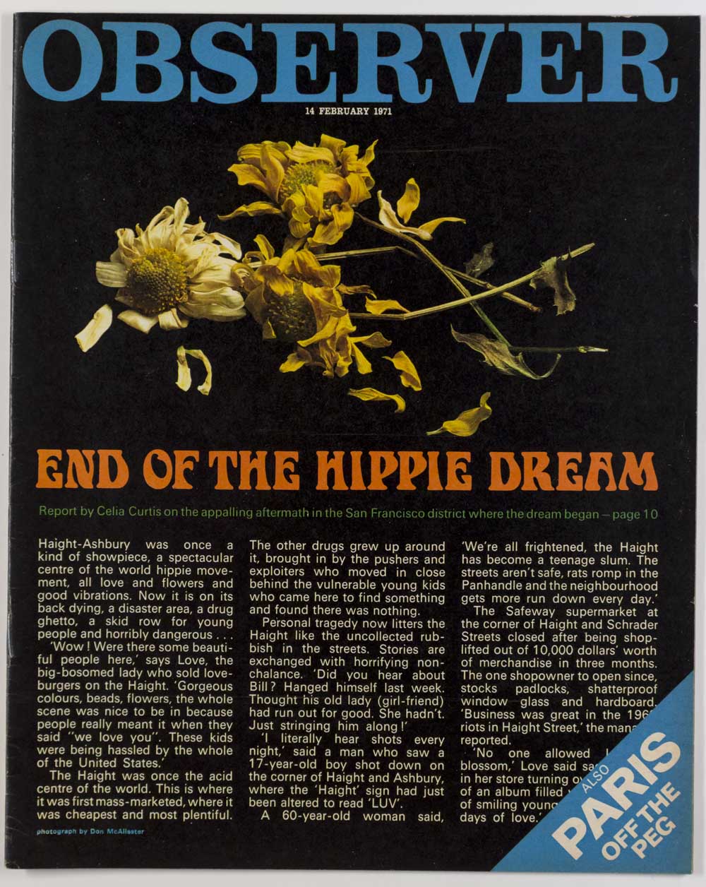 Hippies COMMUNES Haight-Ashbury BURRA Observer magazine March 1971