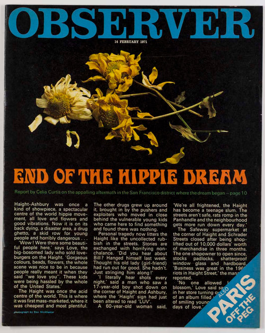 Hippies COMMUNES Haight-Ashbury BURRA Observer magazine March 1971
