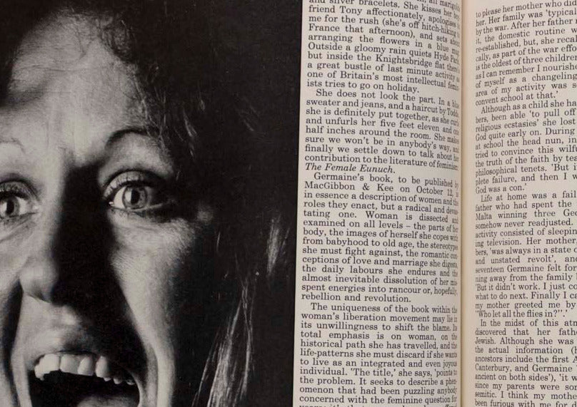 Edward Woodward GUY BOURDIN Germaine Greer QUEEN MAGAZINE Early 1970