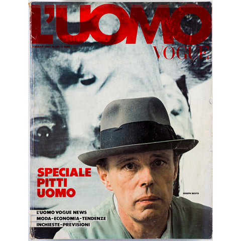 L'UOMO VOGUE MAGAZINE Joseph Beuys ALDO FALLAI Pitti  FEBRUARY 1981