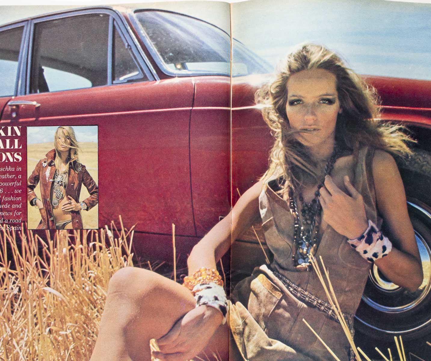 Veruschka JAGUAR XJ6 Jack Webber  TELEGRAPH magazine September 1968 Mediums AVON