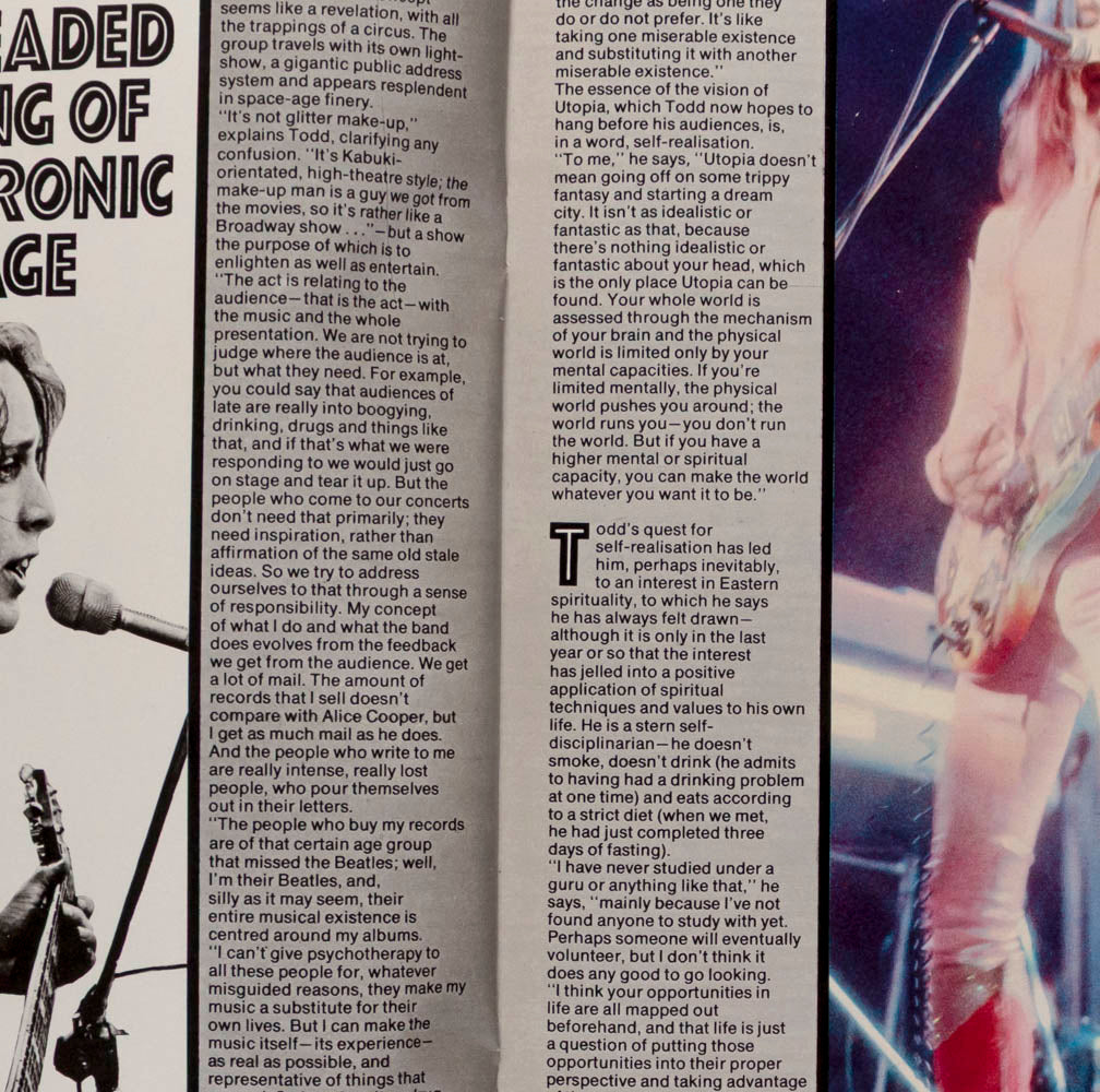 Biba RUNDGREN Nell Campbell ALICE SPRINGS 19 magazine March 1975