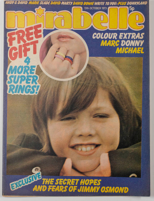 Jimmy Osmond BOLAN Michael Jackson MIRABELLE magazine 13 October 1973