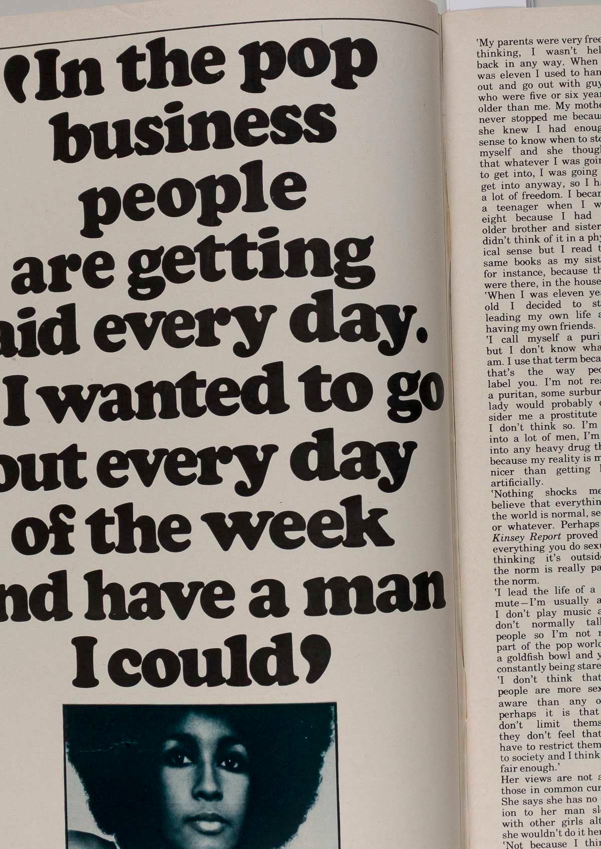 Marsha Hunt interview THE SAS CLUB INTERNATIONAL magazine July 1970 UK