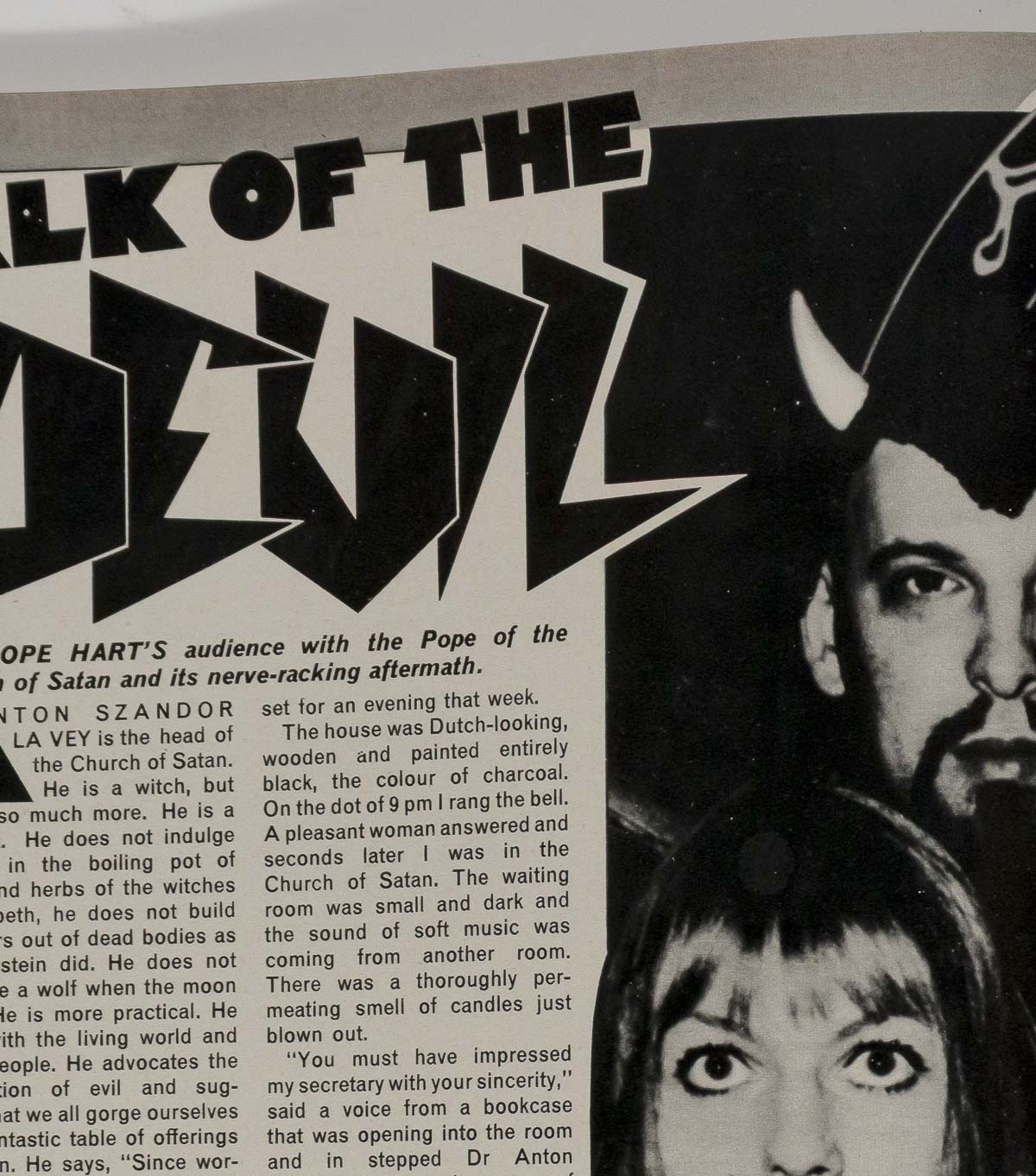 ANTON LAVEY Witchcraft OCCULT Honey magazine October 1973 Alice Cooper