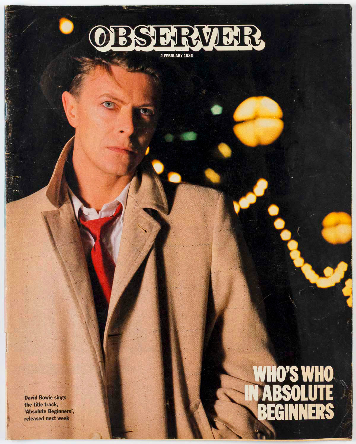 DAVID BOWIE James Fox LIONEL BLAIR Anita Morris PATSY KENSIT Observer magazine