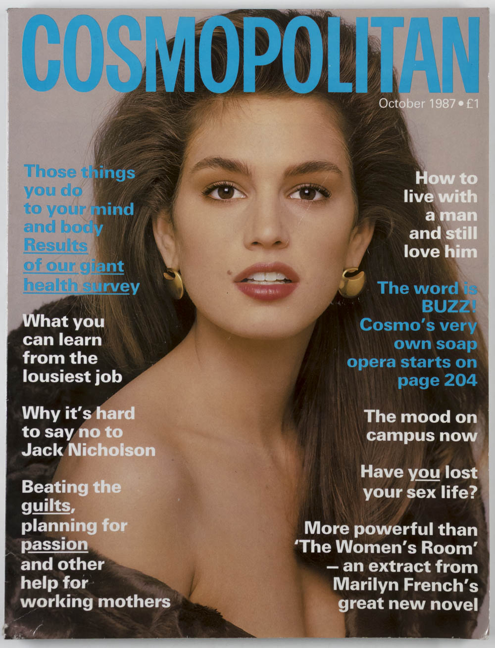 CINDY CRAWFORD Emily Lloyd YASMIN LE BON Cosmopolitan October 1987 UK