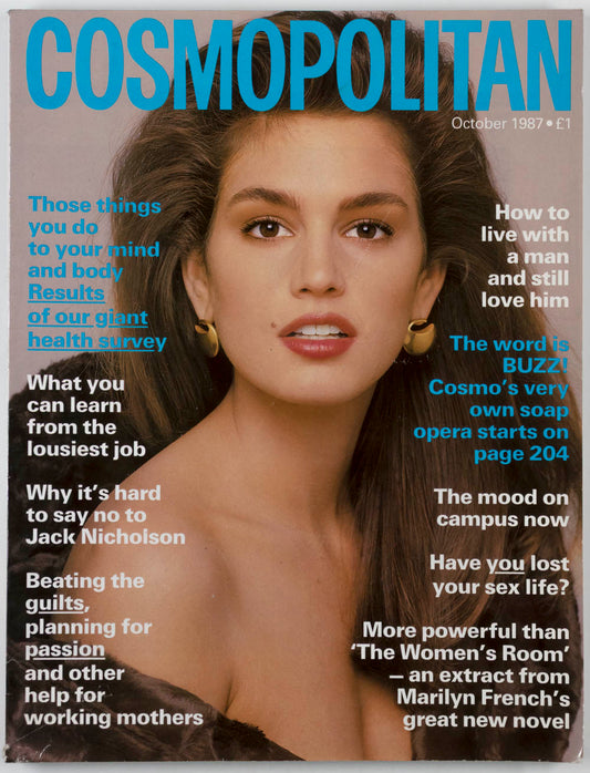 CINDY CRAWFORD Emily Lloyd YASMIN LE BON Cosmopolitan October 1987 UK