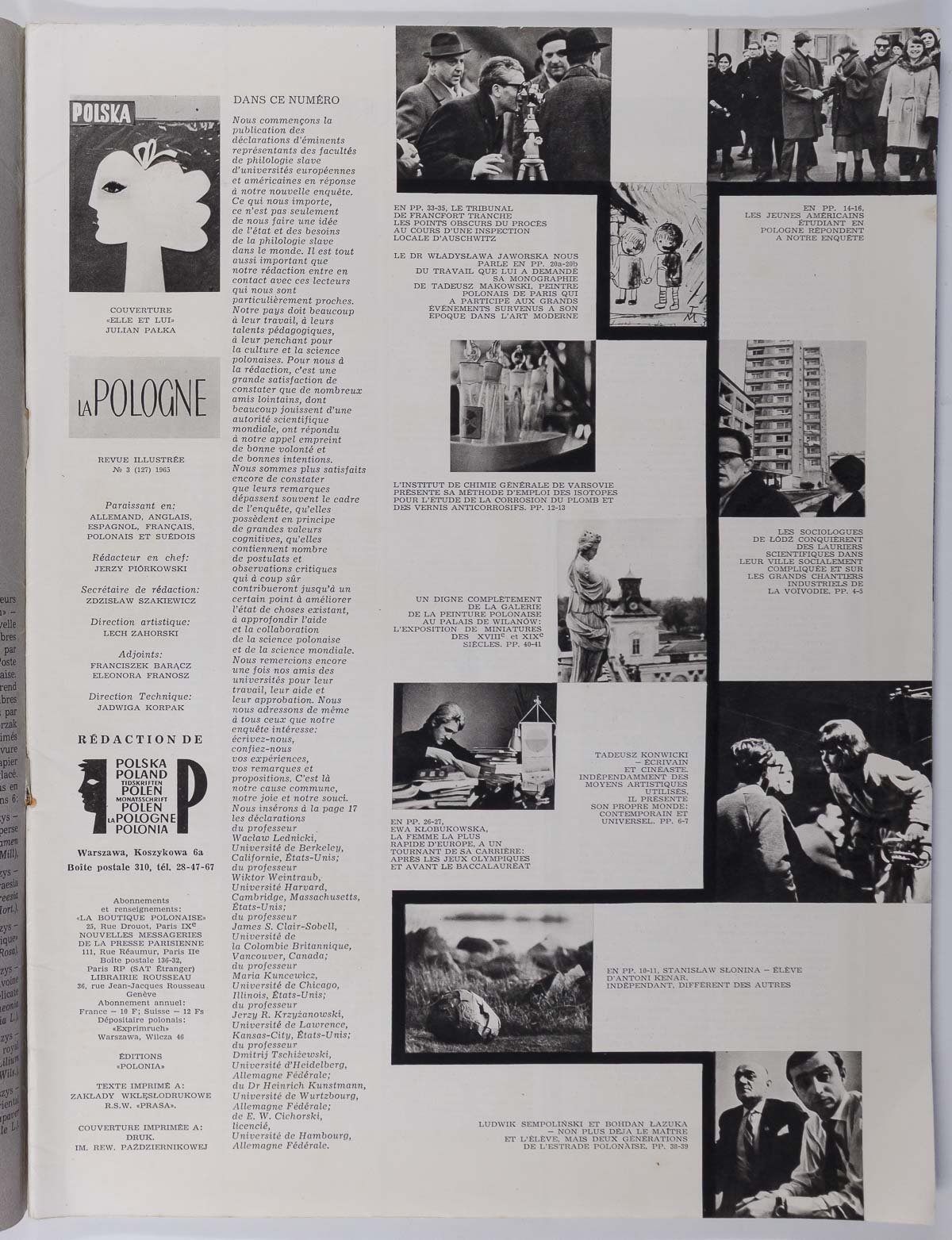 POLAND LA POLAGNE Julian Palka illustrated magazine March 1965 #127