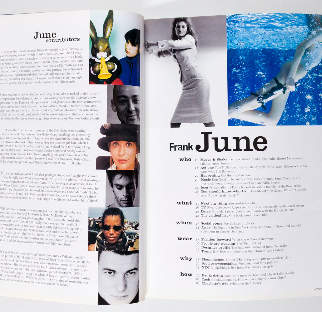 Carmen Kass EUGENIA SILVA Milla HELMUT NEWTON Frank magazine June 1998