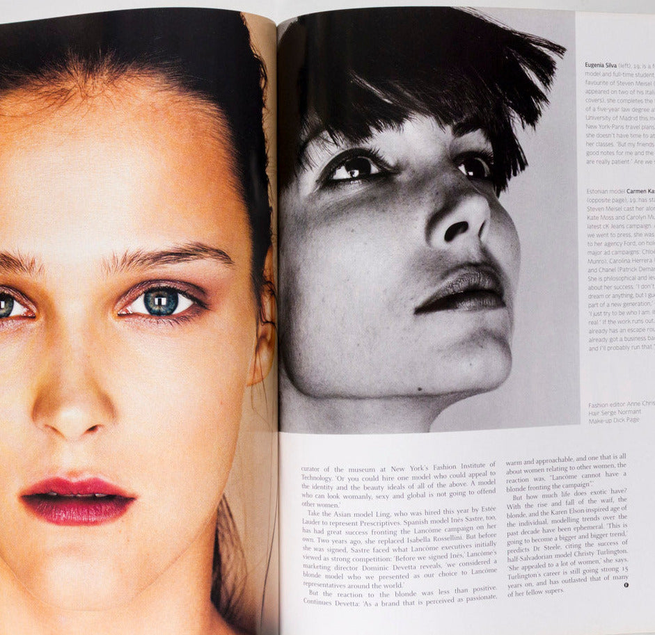 Carmen Kass EUGENIA SILVA Milla HELMUT NEWTON Frank magazine June 1998