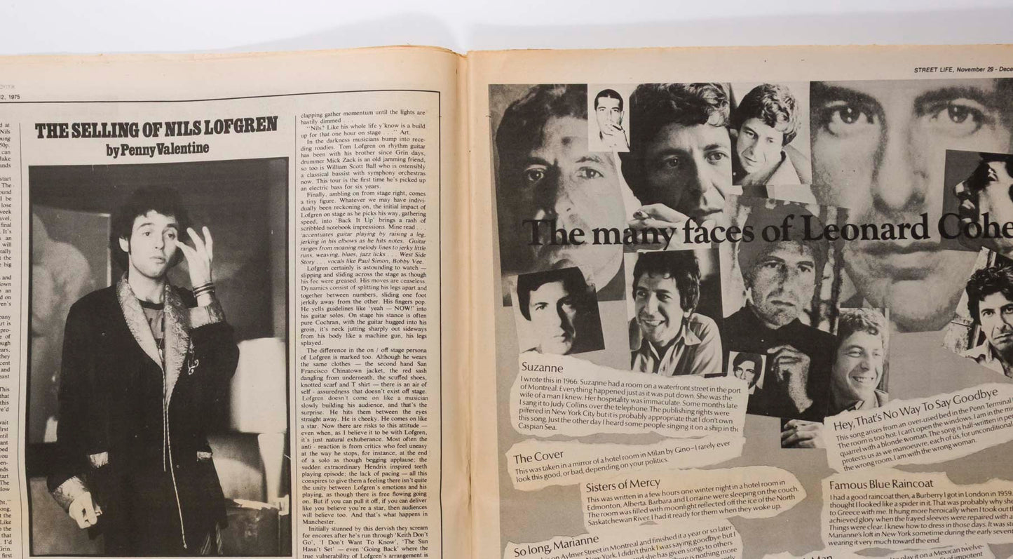 BRYAN FERRY Martin Sharp OZ Lofgren STREETLIFE magazine November 1975