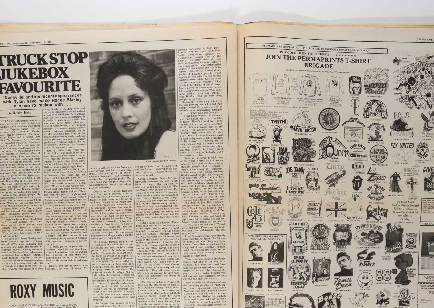 BRYAN FERRY Martin Sharp OZ Lofgren STREETLIFE magazine November 1975