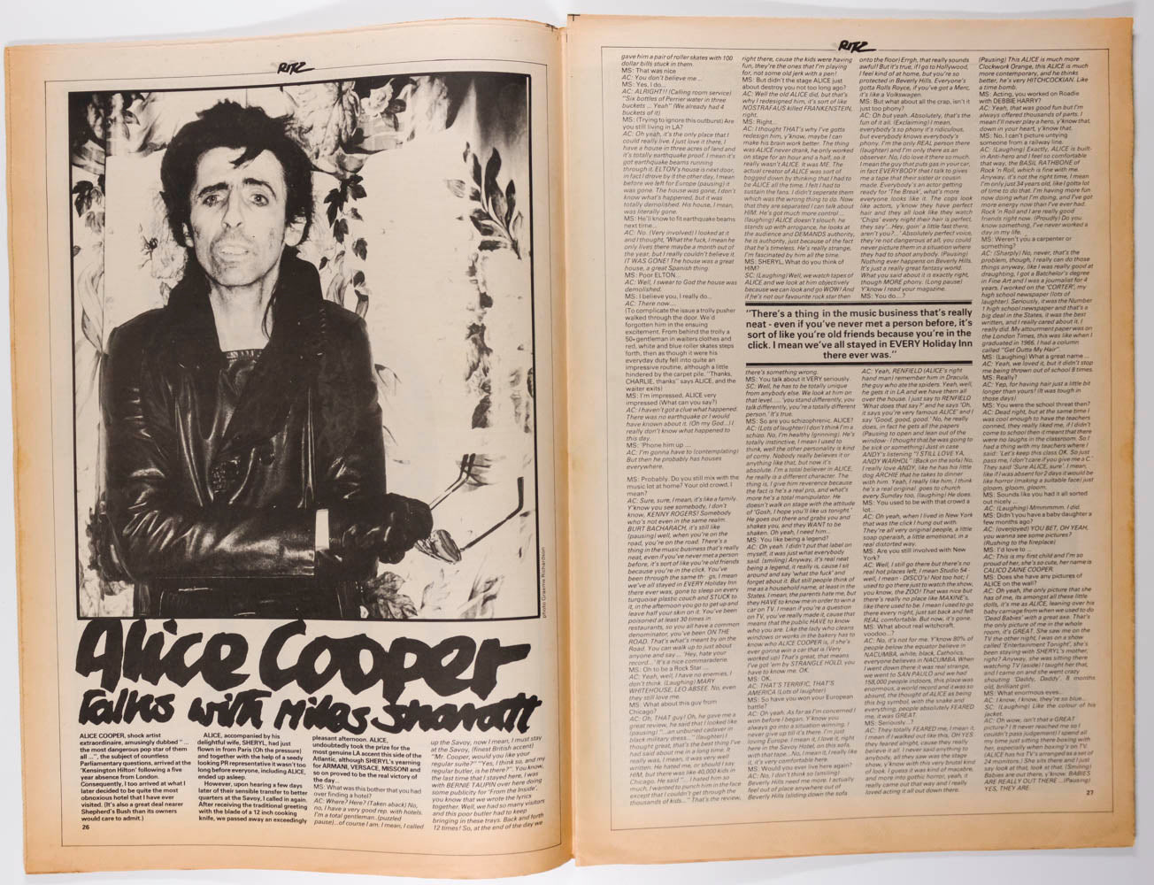 Peter Lindbergh CYNTHIA LENNON Alice Cooper STING Liz Taylor RITZ # 63