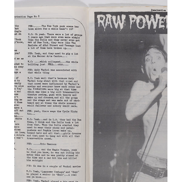 WAYNE COUNTY Iggy Pop THE VIBRATORS Body PENETRATION Zine 1977 12