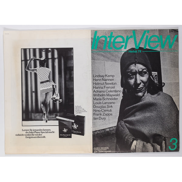 GLORIA SWANSON Zappa CERRUTI Helmut Newton INTERVIEW magazine German 3 1979