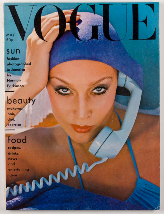 JERRY HALL Antonio Lopez NORMAN PARKINSON Donovan BOMAN Vogue May 1975May 1975