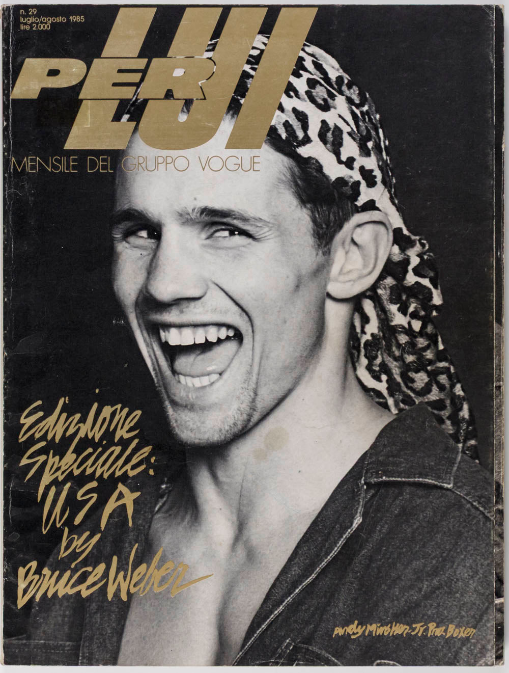 Bruce Weber USA Andy Minsker CHET BAKER Sozzani PER LUI 29 July 1985