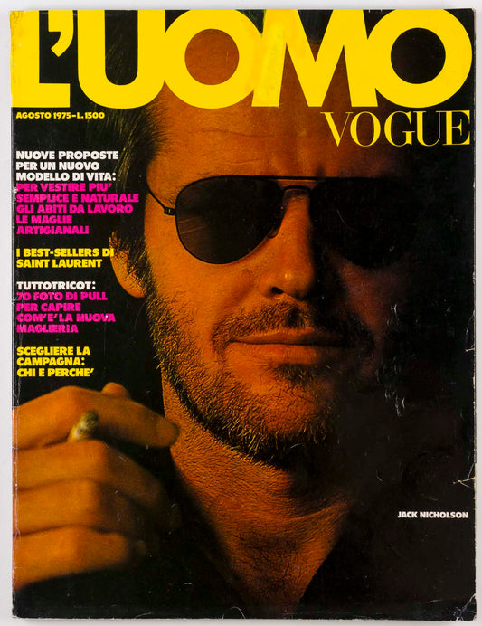 JACK NICHOLSON Leonard Cohen MICHAEL ROBERTS Gianni Versace YSL L'uomo Vogue VTG