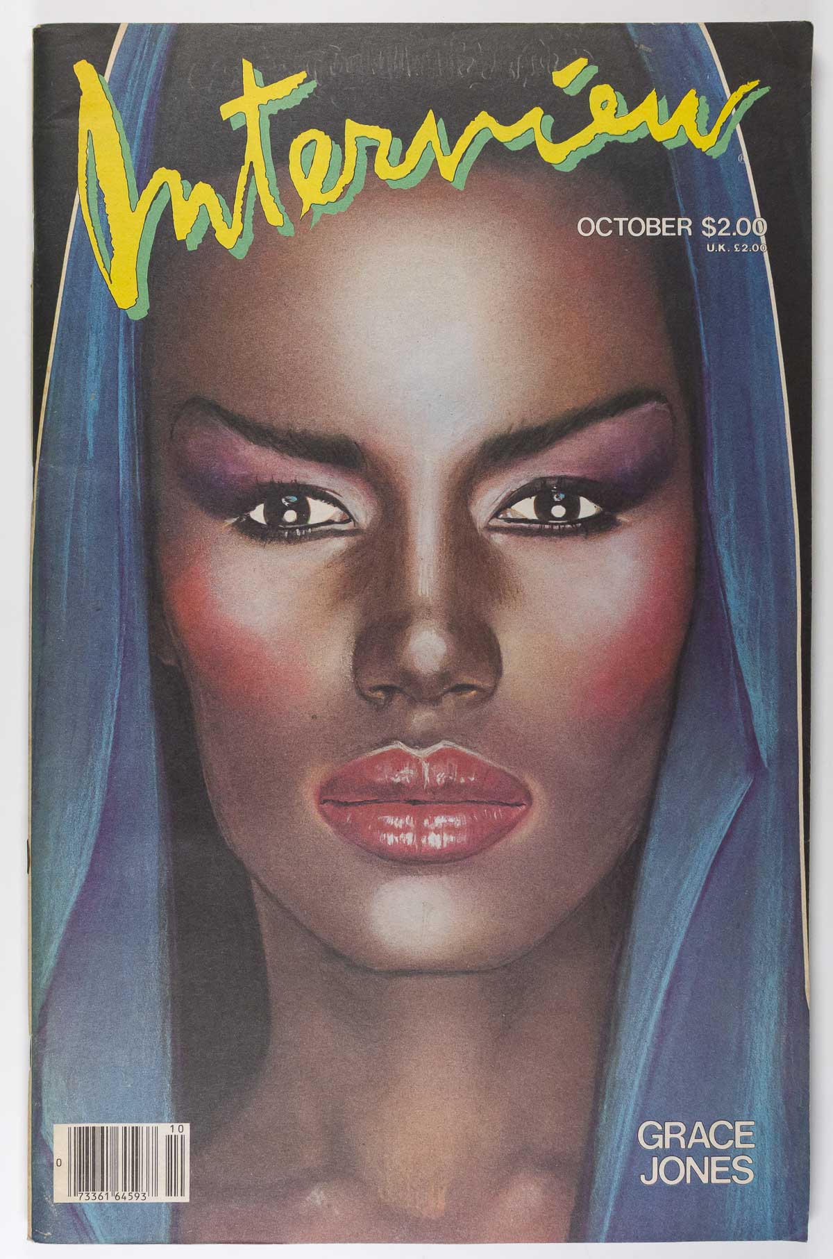 GRACE JONES Keith Haring ROBERT MAPPLETHORPE Interview magazine 1984 October VTG