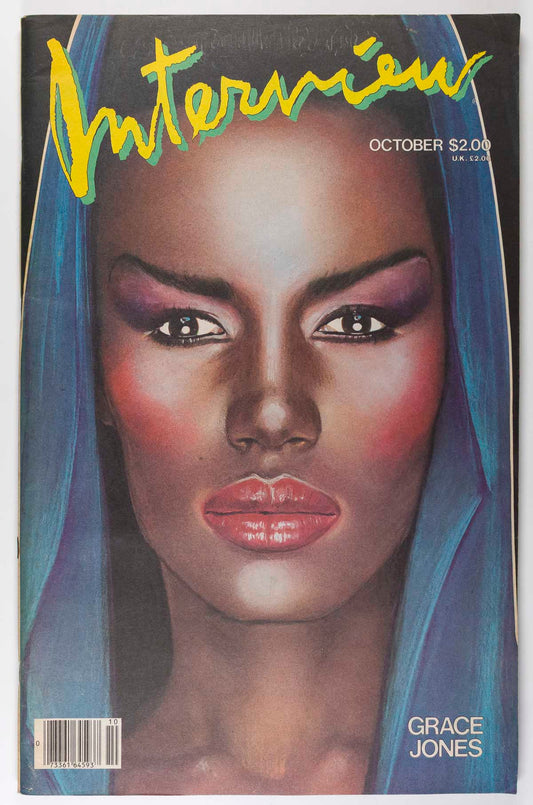 GRACE JONES Keith Haring ROBERT MAPPLETHORPE Interview magazine 1984 October VTG