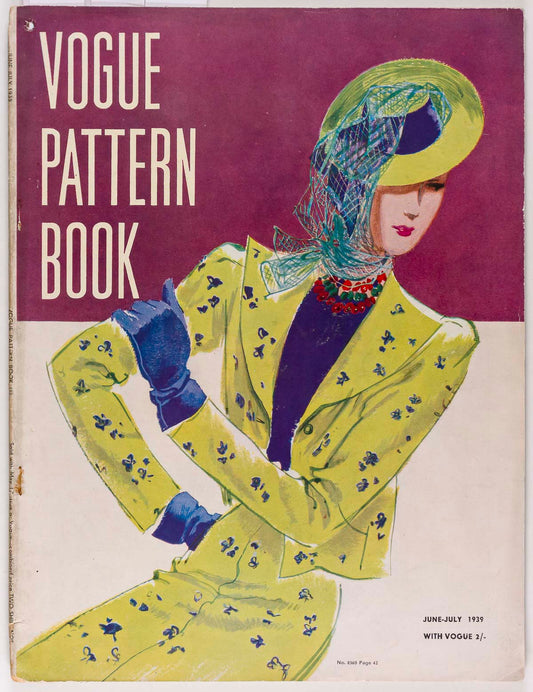 VOGUE Pattern Book magazine June July 1939 vtg 30s FASHION Maureen Stanley WOOL